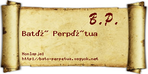 Bató Perpétua névjegykártya